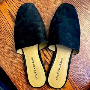 Like new black lucky brand mules